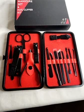 15 PCS Manicure Set Pedicure Tools and Nail Clippers Travel Cruise Kit