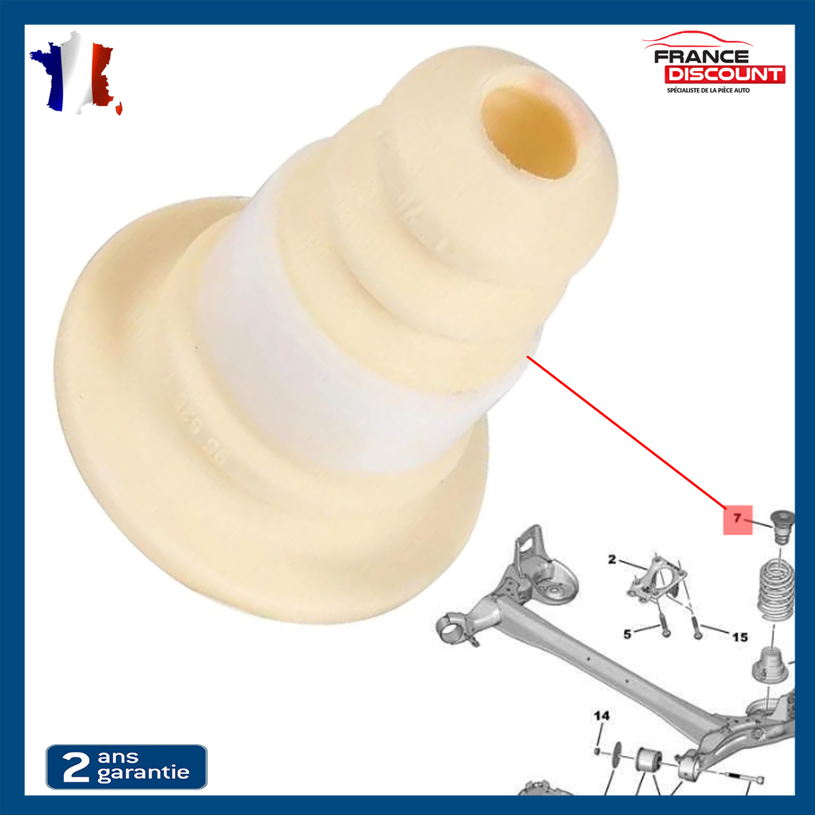Butée de talonnage de suspension 516690 pour amortir les chocs arrière du Partner Tepee