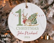 Baby's First Christmas Ornament 2024, Custom Baby Keepsake, Xmas Ornament