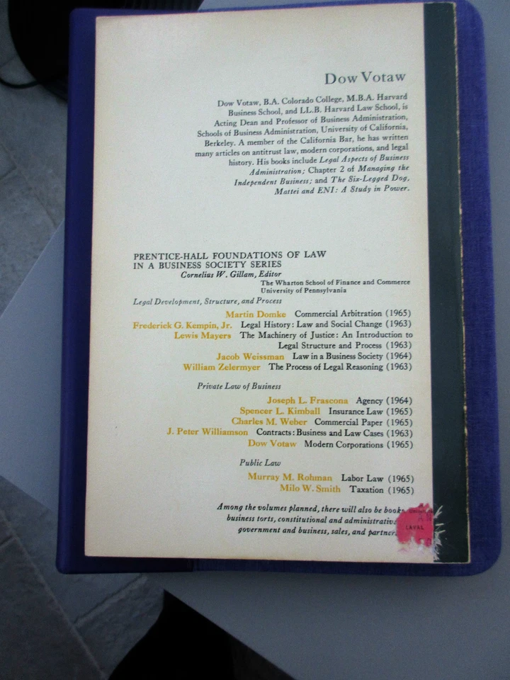 Modern Corporations by  Dow Votaw ( Large paperback 1965 ) First - Image 2 of 4