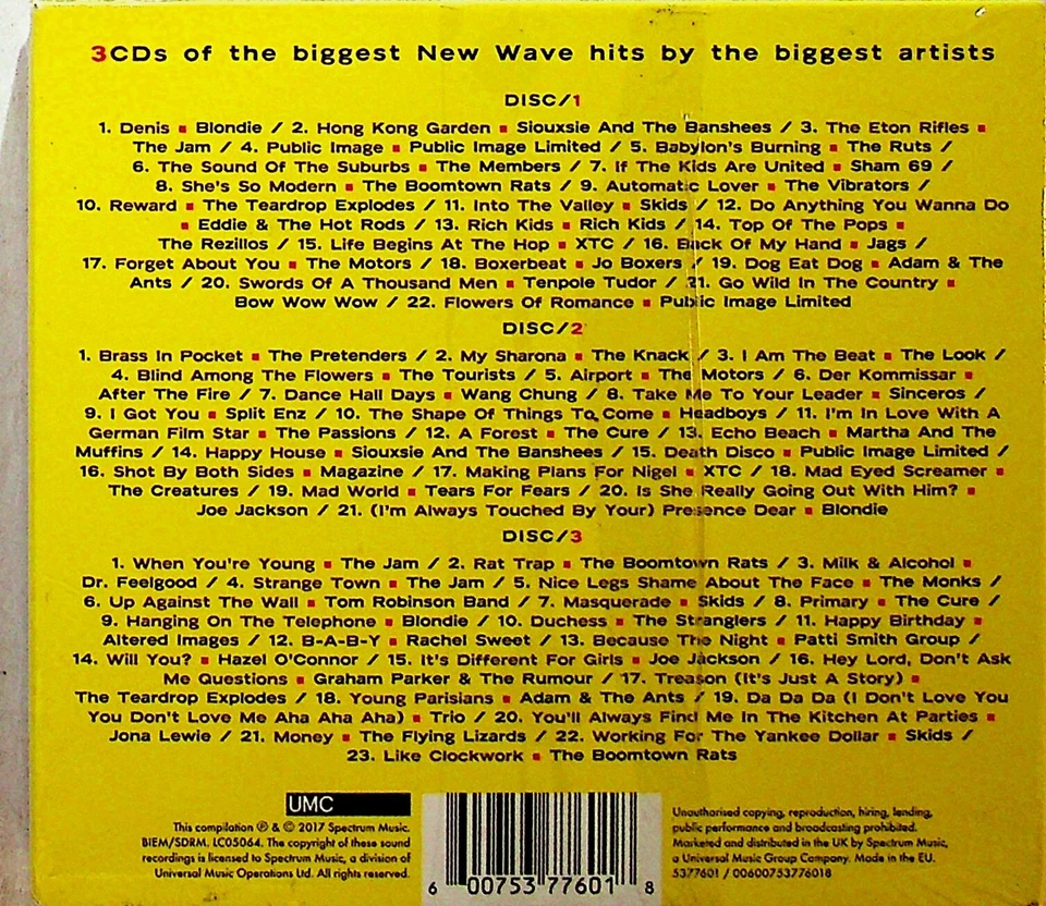 TOP OF THE POPS Best NEW WAVE 3-CD (80s Rock) XTC, Jam, Cure, Blondie, Skids etc - Image 2 of 2