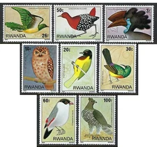 Rwanda - 1980 8v. MNH Birds from the Nyungwe Forest Fauna Animals