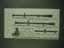 1939 Lyman Super-Targetspot, Targetspot and 438 Field Scopes Ad