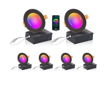[6 Pack] CLOUDY BAY 4inch Smart WiFi LED Recessed Lights,RGB Color Changing R...