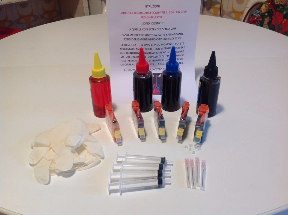 INKJET ORIGINALI ORIGINALE KIT CARTUCCE RICARICABILI COMPATIBILI HP PER TUTTE LE STAMPANTI HP CARTUCCE 364