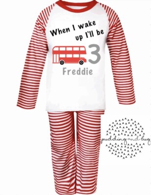 when i wake up i will be one, two, three Four five birthday Pyjama Bus Pyjama