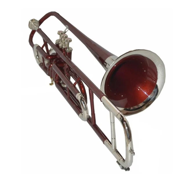 Handmade Valve Trombone Bb Red Lacquered+Nickel Plated With Hard Case+Mouthpiece - Image 2 of 4