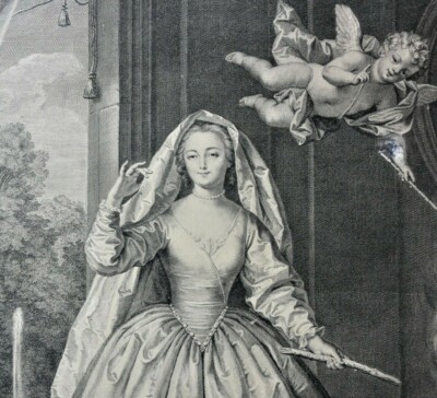 Charles DUPUIS (1685-1742) Kupferstich 1736: BILDNIS MARIE FRANCOISE PERDRIGEON
