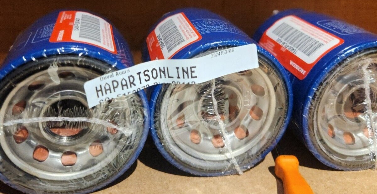 3x Honda Genuine Oil Filters W/Drain Plug Washer 15400-PLM-A02 NEW SEALED