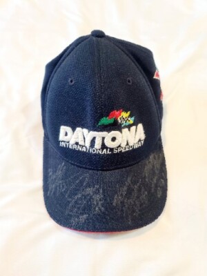Daytona International Speedway Valvoline Racing Hat Ultra Fit Med Blue 4 SIGNED