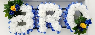 MYSILKFLOWERS LTD BRO Artificial Silk Funeral Tribute Any 3 Letter Name Flower Wreath MUM NAN DAD