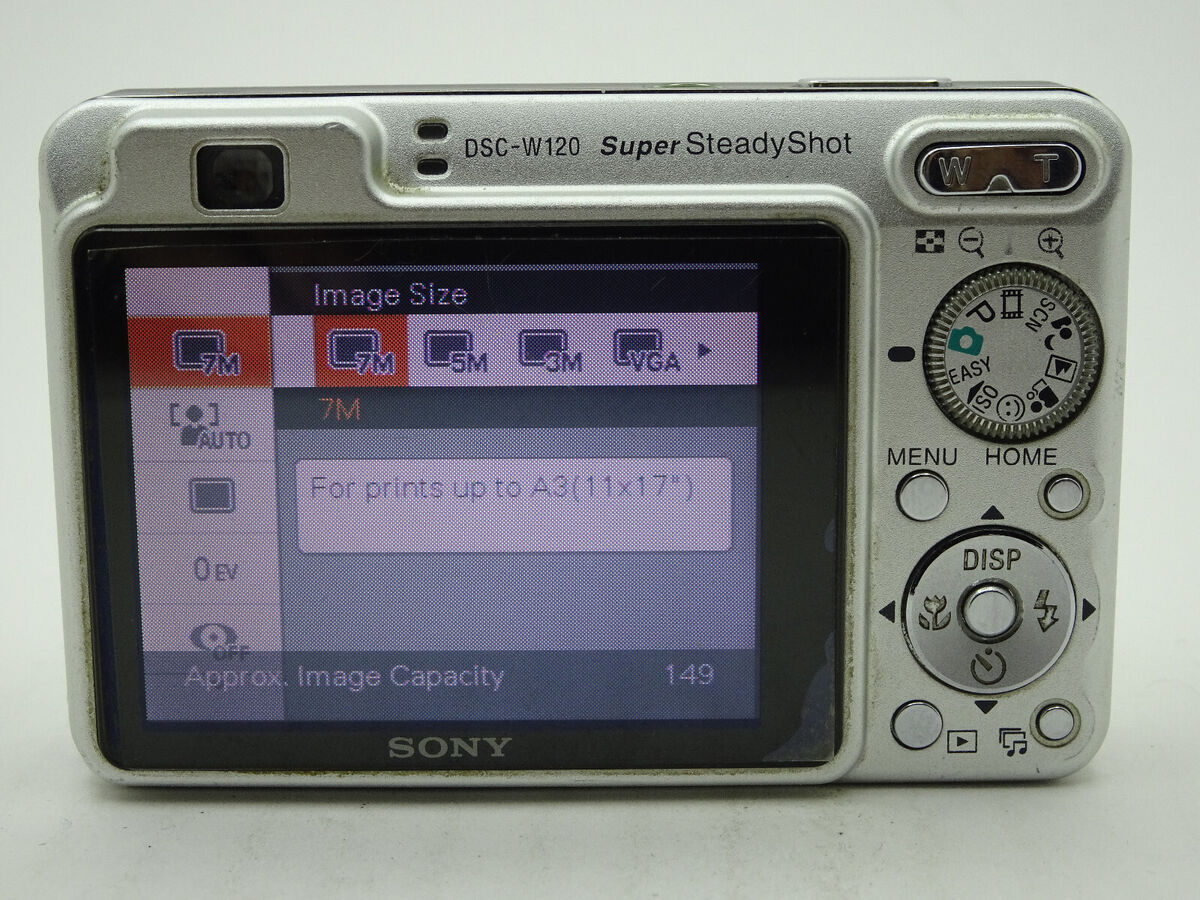 Sony CyberShot DSC-W120 Carl Zeiss Lens 7.2 Mega Pixels Sony CyberShot DSC-W120 Carl Zeiss Lens 7.2 Mega Pixels