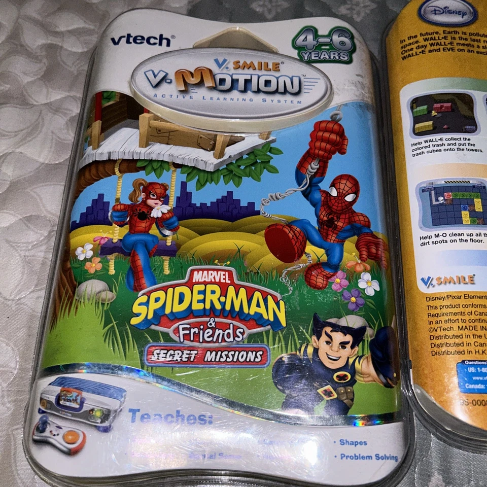 Vtech V.Smile V Motion Set Of 3 New Spider Man/Wall•E/Superman New - Image 3 of 4