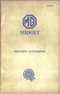 MG Midget Mk 1 948cc 1963 Original UK Handbook GAN1 AKD 1774D 1963