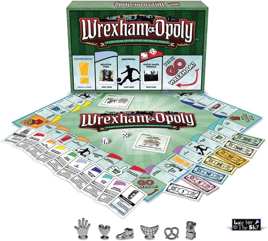 Wrexham-Opoly Trading Family Board Game - Wales Welsh Monopoly Game 8+