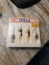 De colección Mepps Trout Panfish Bolsillo Cuatro Pac Talla 00 Negro Furia y Aglia Spinners