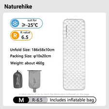 R6.5 Air Mattress 10Cm Thickened Ultralight Sleeping Pad for Camping Hiking Warm