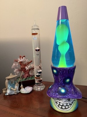 Vintage Lava Lite Lamp Toady Ceramic Icon Series I 1990s Original Blue & Yellow 