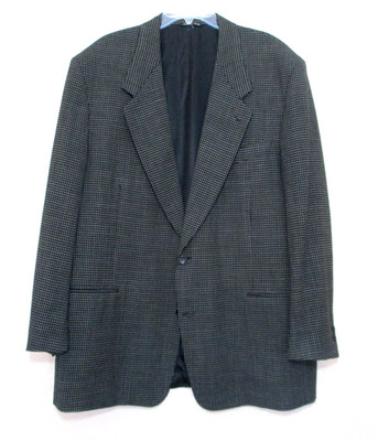 Canali Proposta Blazer Sportcoat 48L US Men Black Gray Woven Wool Two Button