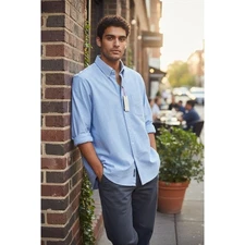 Cremieux Shirt Mens XL Supima Cotton Blue Long Sleeve Button Down Casual