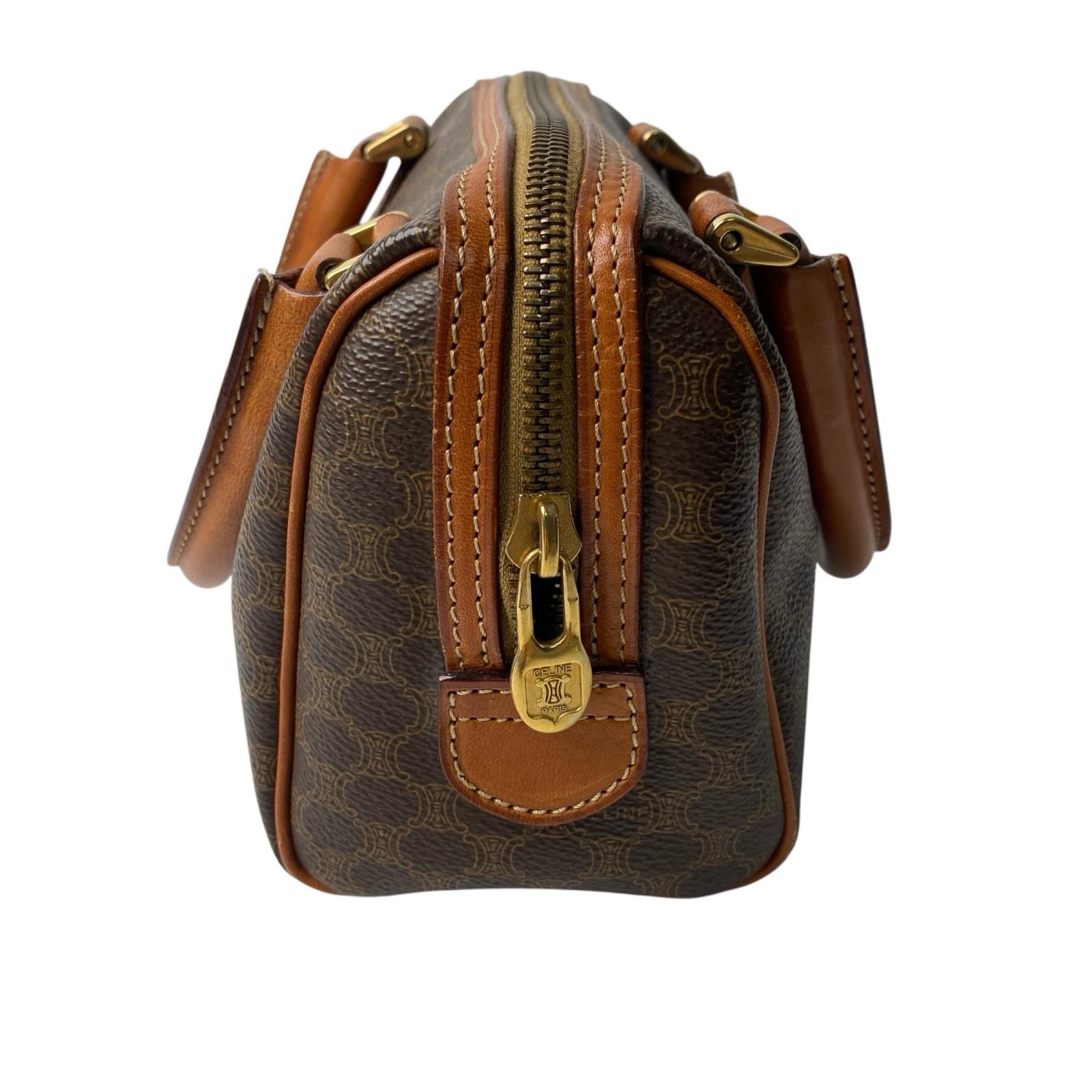 Celine Macadam Pattern Brown PVC Mini Boston Bag … - image 3