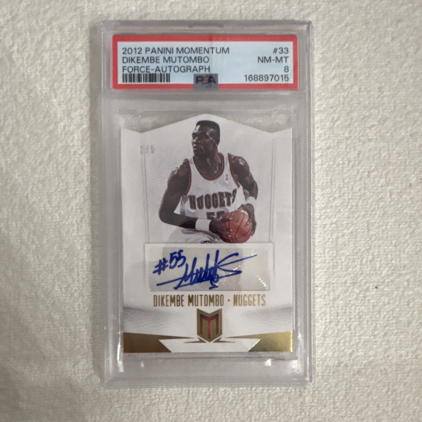 Panini 2012 Momentum Dikembe Mutombo Force Autograph Auto #33 PSA 8 2/5 NEW CERT