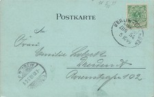 120271) DR Blg mit Perfin/Firmenlochung, Bahnpost Berlin-Dresden 1899