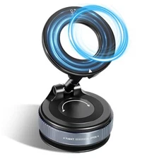 Vacuum Suction Magnetic Phone Holder, 2025 Upgraded Magnetic Car Phone Mount 