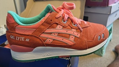 ASICS Gel Lyte III Men s Low Top Suede Lace-Up Sneakers Orange/Pink/Green
