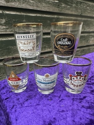 Vintage Schnapsgläser Vodka Sherry Cognac Gin Champagner X 5