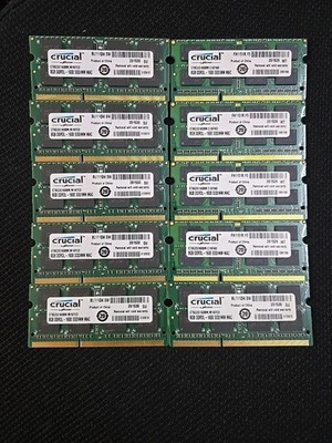 Crucial DDR3L 1600 MHz SO-DIMM Memory Module CT8G3S160BM 1.35v **16 Pieces**