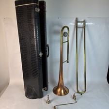 Vtg. Conn Director Trombone With Case King Mouthpiece and Lire Sheet Holder