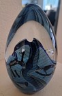 Robert Eickholt 1992 Hand Blown Studio Art Glass Paperweight Egg Signed 5" — photo 1