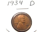 Photo of a 1934-P Lincoln Wheat Cent from an eBay listing that sold on Jul 20, 2026