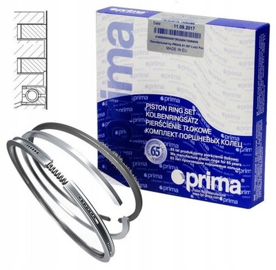 Piston ring set Prima for Citroen Peugeot HMZ EB2F Opel B12XE 1.2VTi STD X1