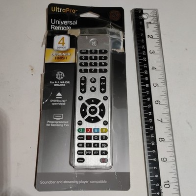 GE Universal Remote Control - GE 4-Device - Brushed Nickel (33709)- Open Box