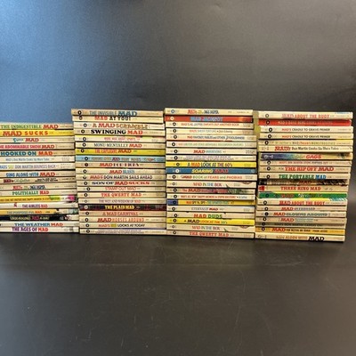 77 Vtg Mad Magazine Paperback Book Lot Mixed 60-90s Humor Warner Signet Berg