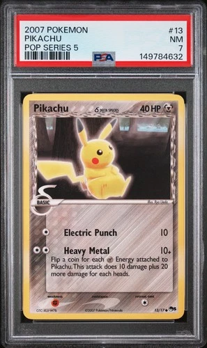 2007 POKEMON POP SERIES 5 #13 PIKACHU PSA 7
