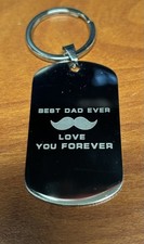Metal Engraved Best Dad Ever Keychain Silver Love Forever Father s Day Gift