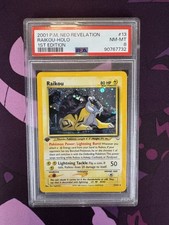 DOUBLE HOLO ERROR Pokemon Raikou Neo Revelation 1st Edition Holo Rare PSA 8