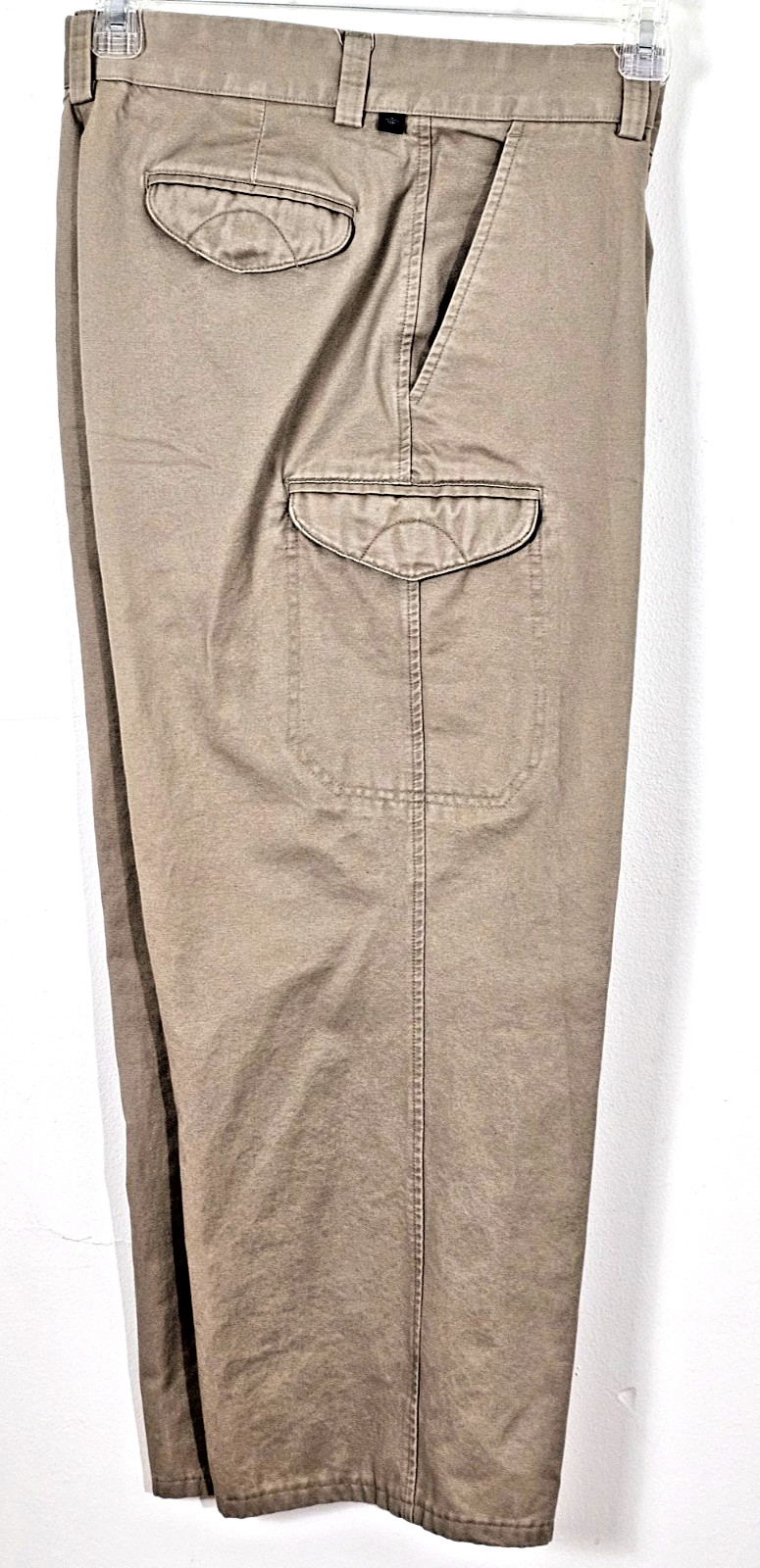 DOCKERS Men Flat Front Utility Khaki Cargo Pant w/ Wide Straight Fit Size 36/29