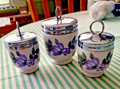 Royal Worcester Egg Coddler x 3 - Juni Girlande (Einzelgröße x 2 + King Size)