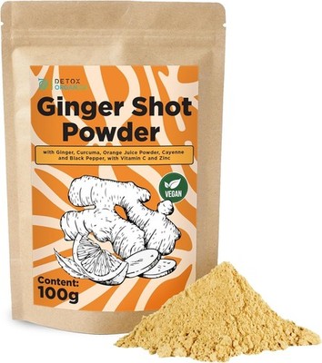 Ingwer Shot Pulver Kurkuma Vit C Zink Natural Mix Zuckerfrei Getränk 100 Portionen