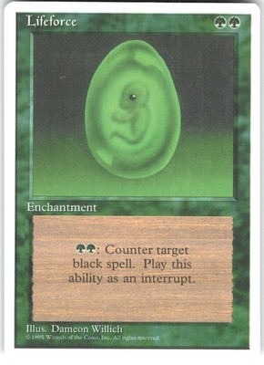 Lifeforce Fourth Edition 4ED U MTG Magic The Gathering U MP