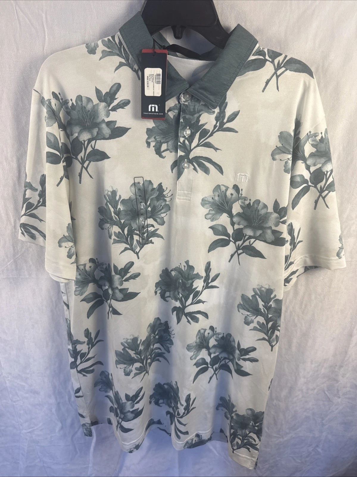 NWT Travis Mathew Heater Series Featherweight Magnolia Golf Polo Shirt Size XL
