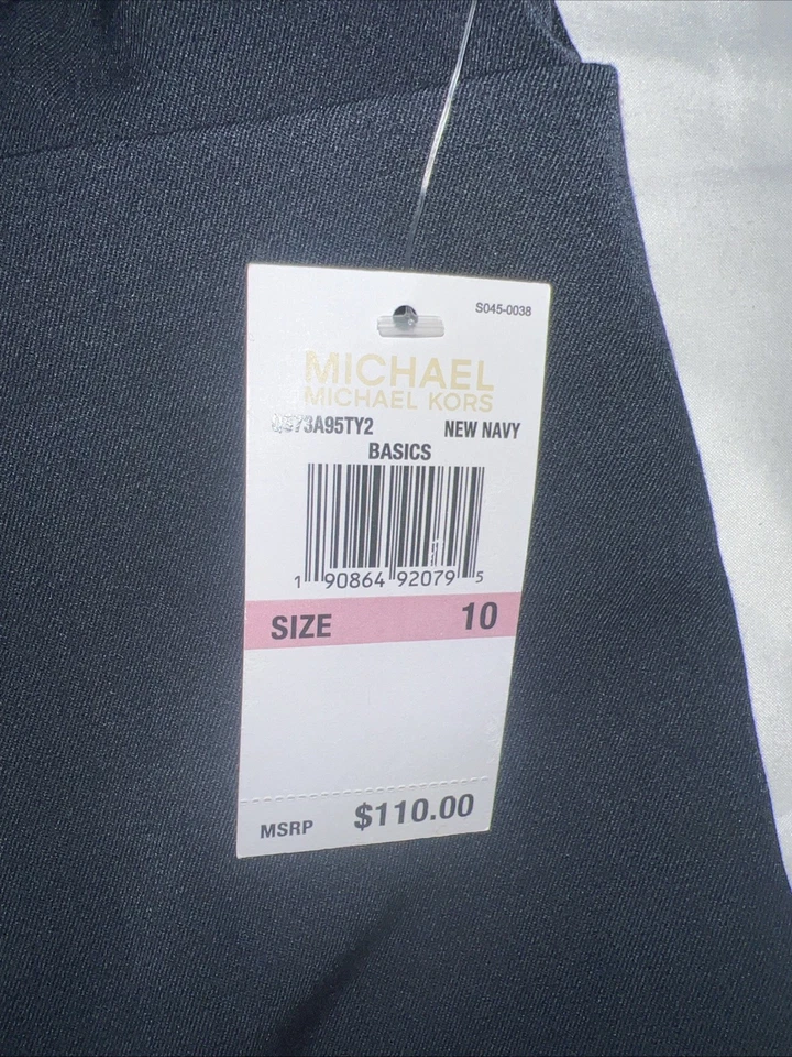 MICHAEL KORS WIDE LEG TROUSER PANTS NEW NAVY SIZE 10 - Image 3 of 4