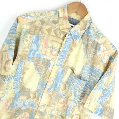 Vintage 90er Crazy Pattern Shirt Abstrakt Retro Gr. L (A509)