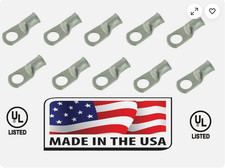  10 Battery Cable 4/0 AWG Copper Lug Ring Terminal 1/2" Stud Connector End USA