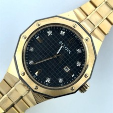 Bulova 98D182 Gold Tone Diamond Accent Watch (A1D029605)