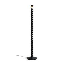Black Mango Wood Floor Lamp Base Bobbin E27 Habitat Style